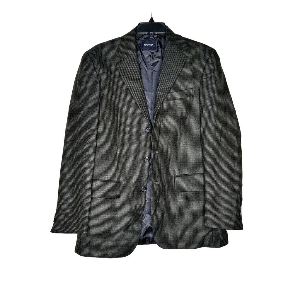 Nautica‎ Gray Micro-Check Sport Coat Blazer Size 42R